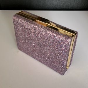 New ALDO box clutch purple shimmer